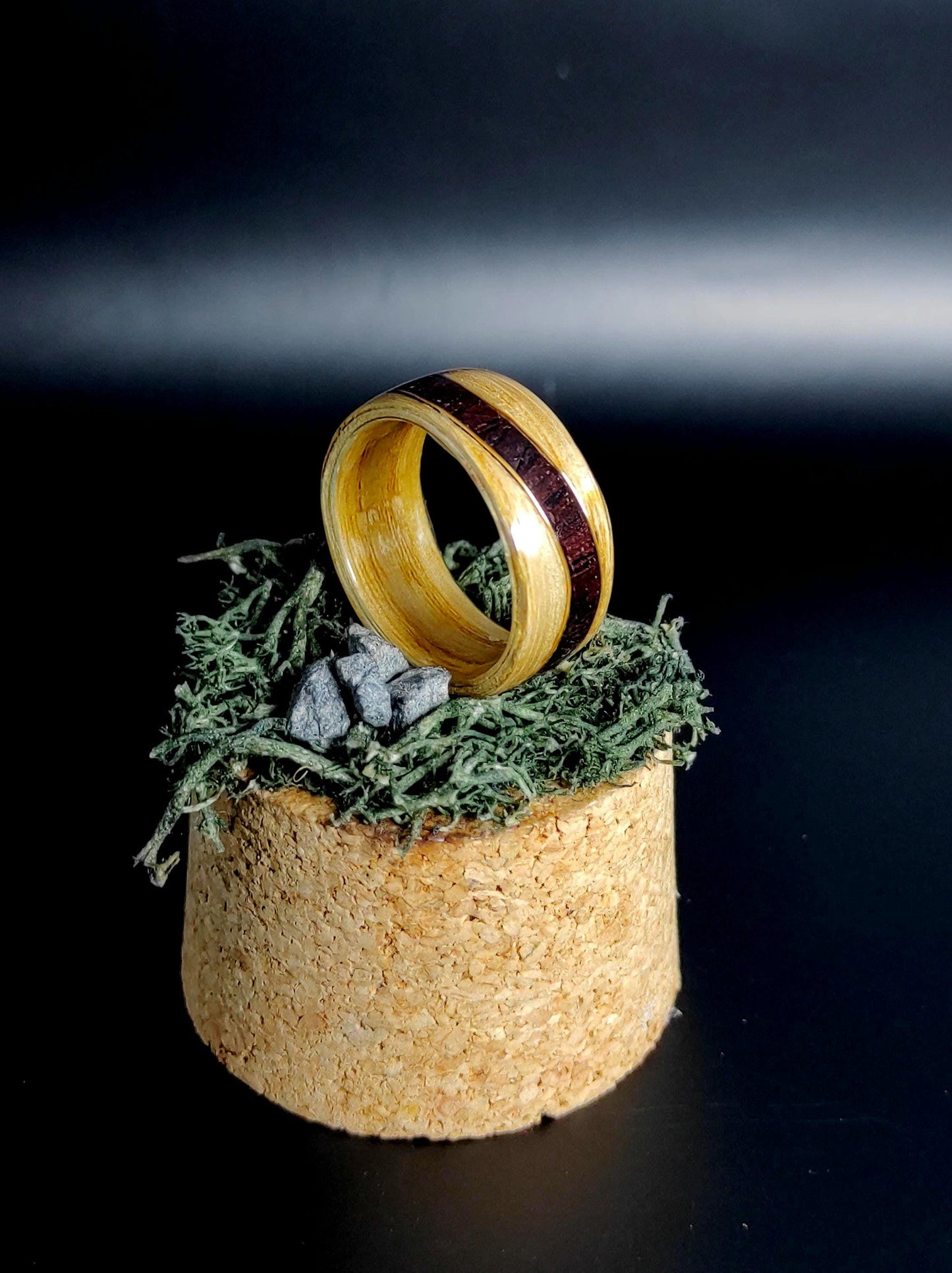 Ash & Purpleheart Wood Veneer Ring