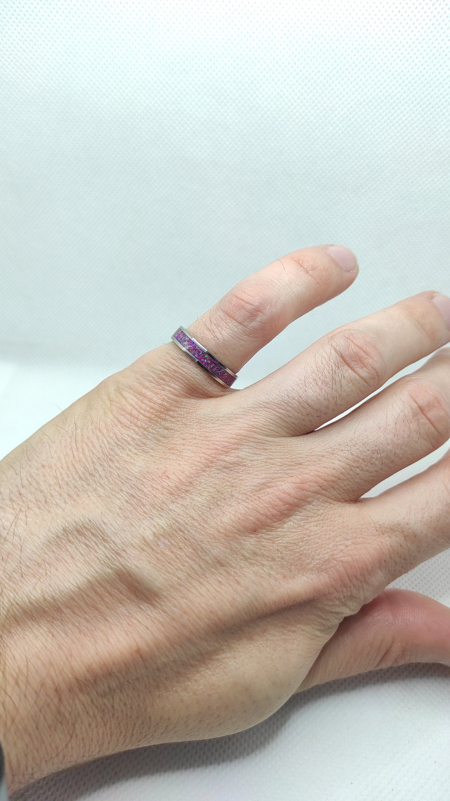 Fuchsia Crushed Opal Ring