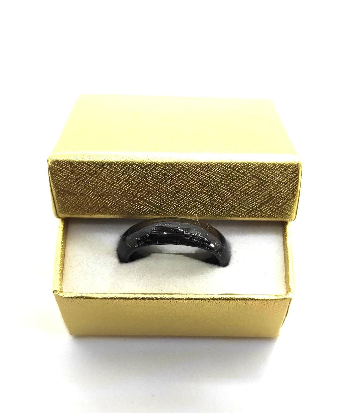 Black Oak Veneer Ring With Silver Thread