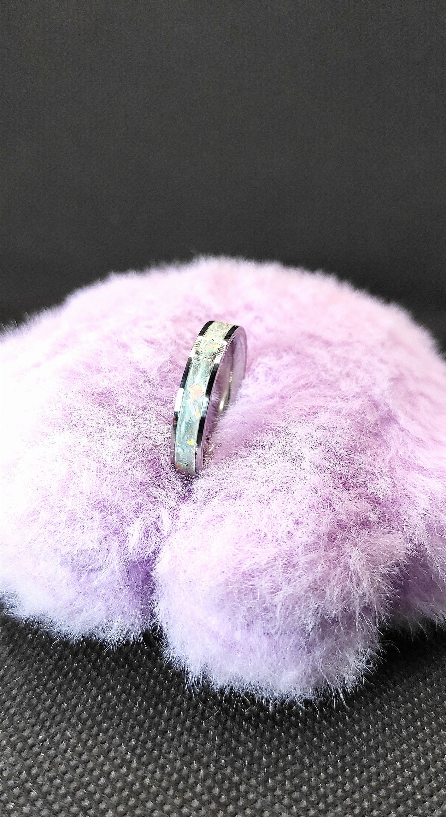 Fire and Snow Opal Ring