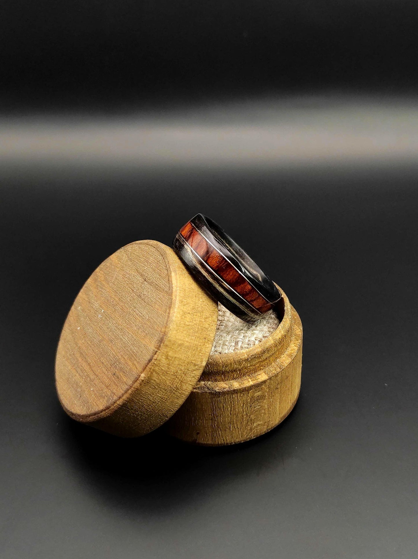 Zebrano & Rosewood Bentwood Ring