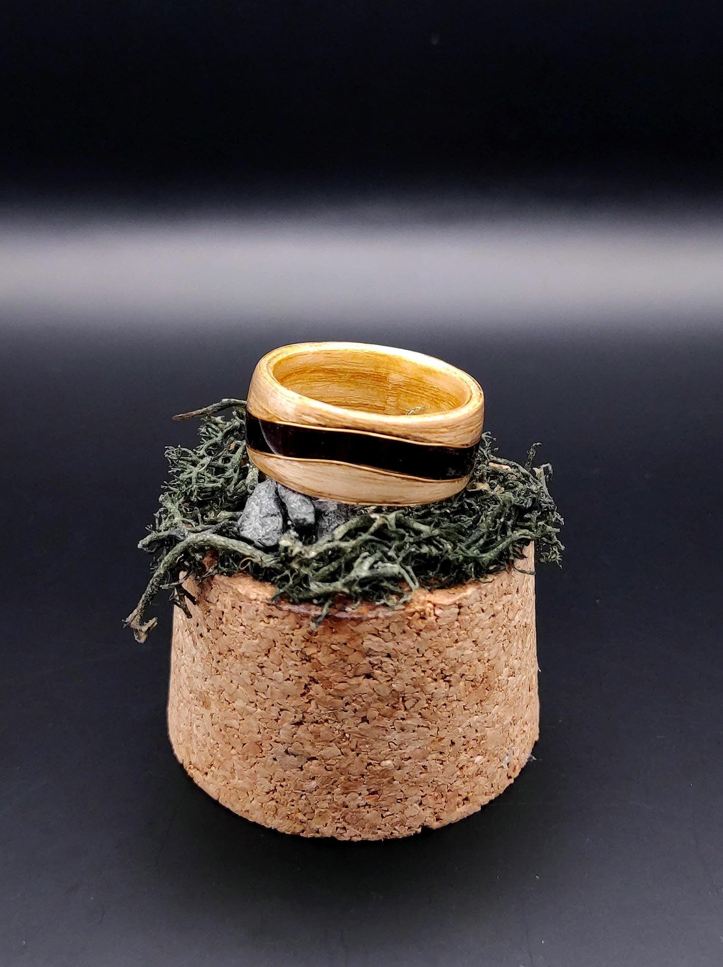 Ash & Purpleheart Wood Veneer Ring