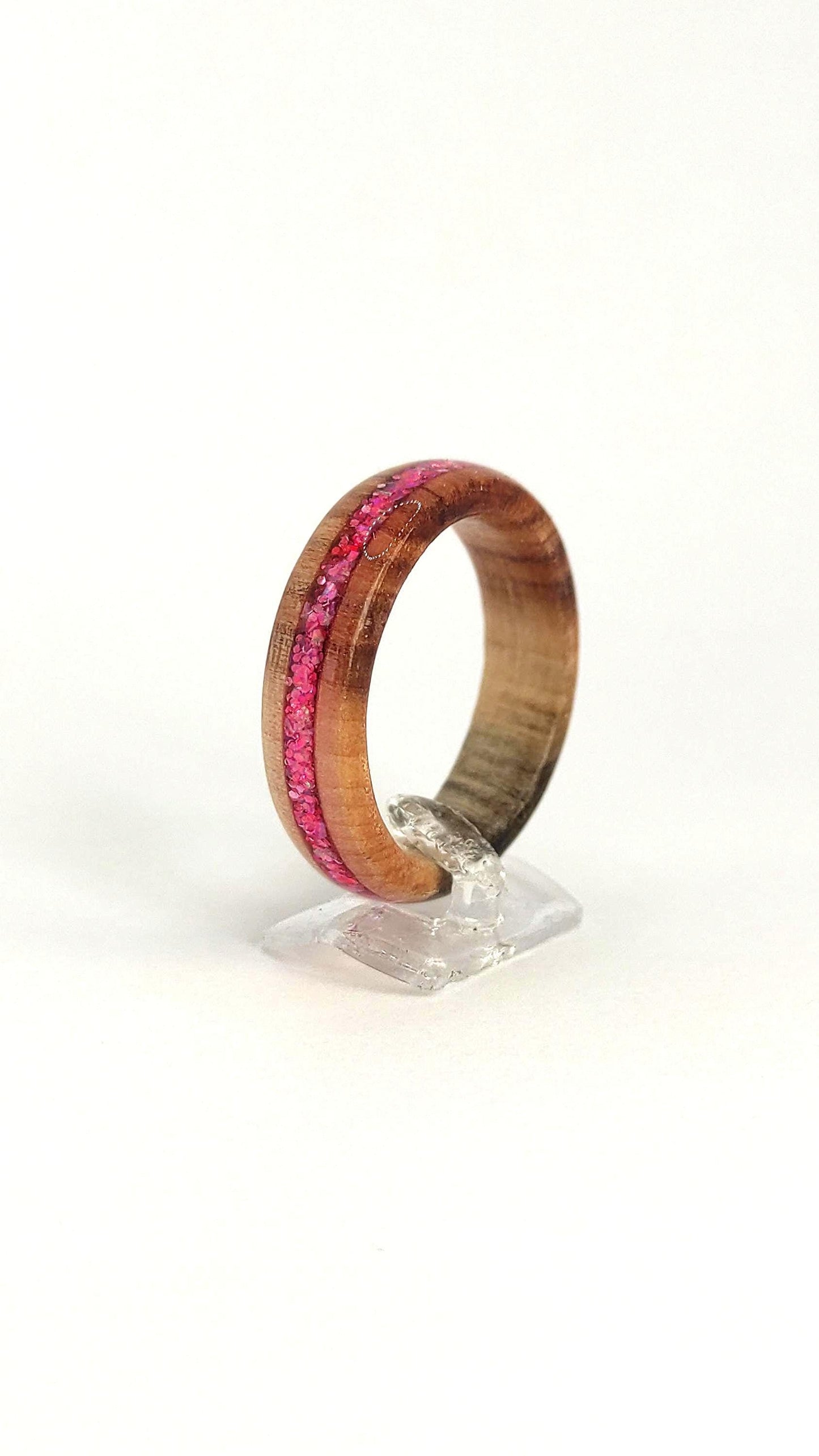 Willow Wood & Rose Pink Opal Ring
