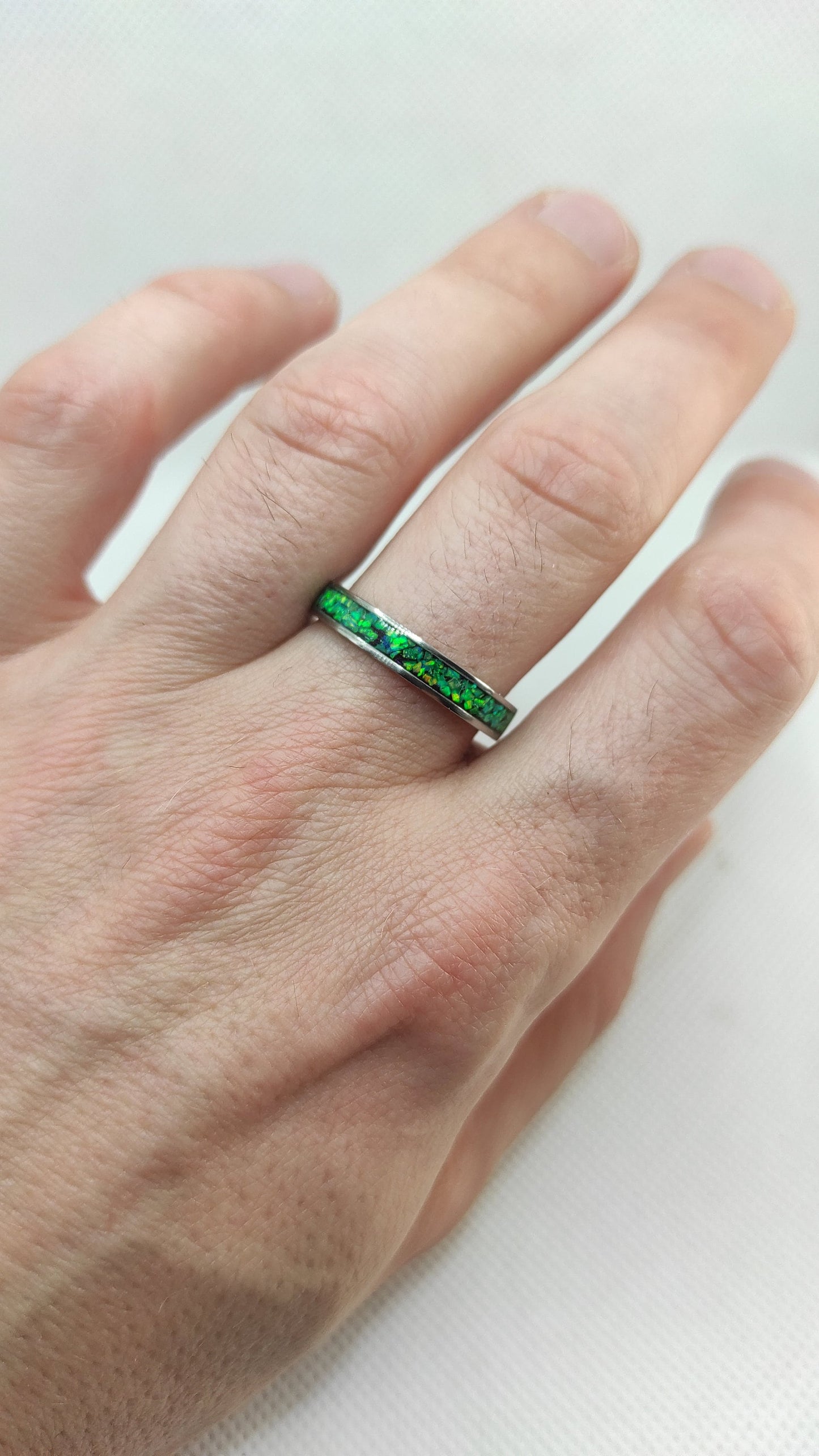 Neon Green Opal Ring