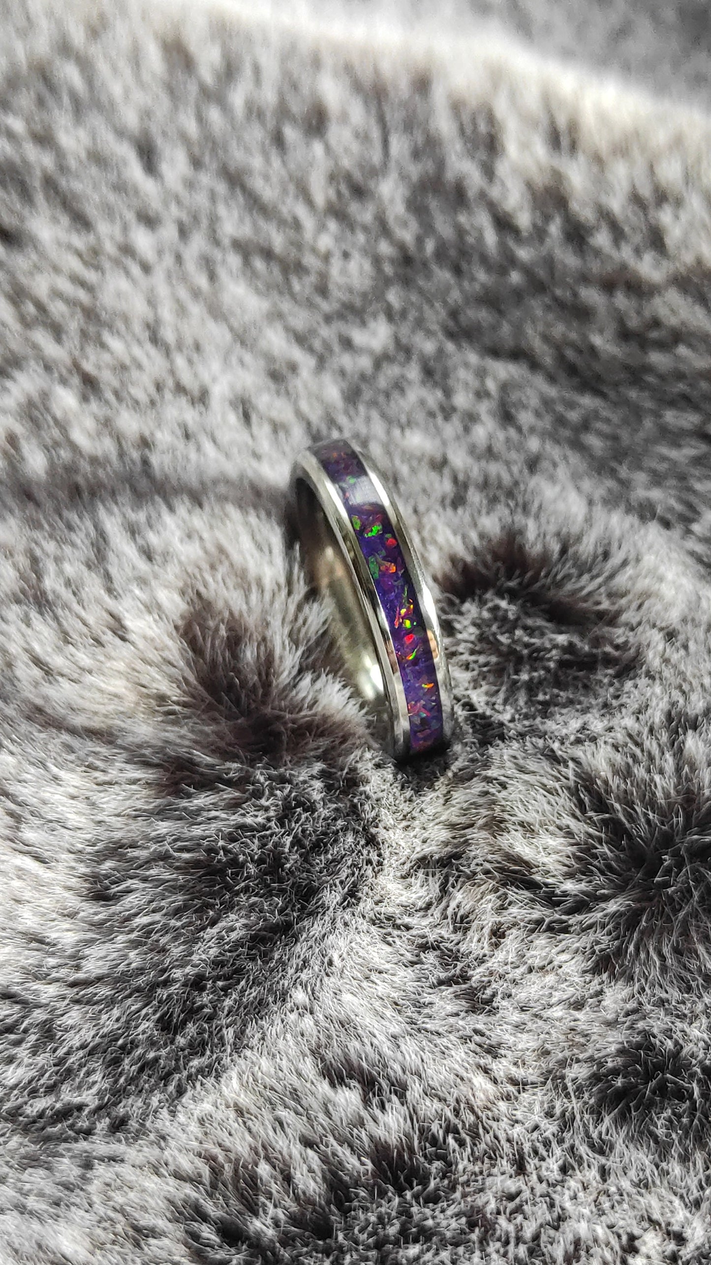 Deep Purple Crushed Opal Ring