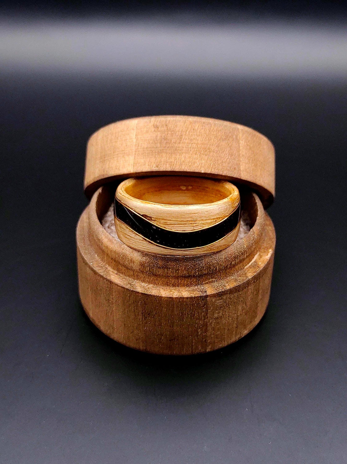 Ash & Purpleheart Wood Veneer Ring