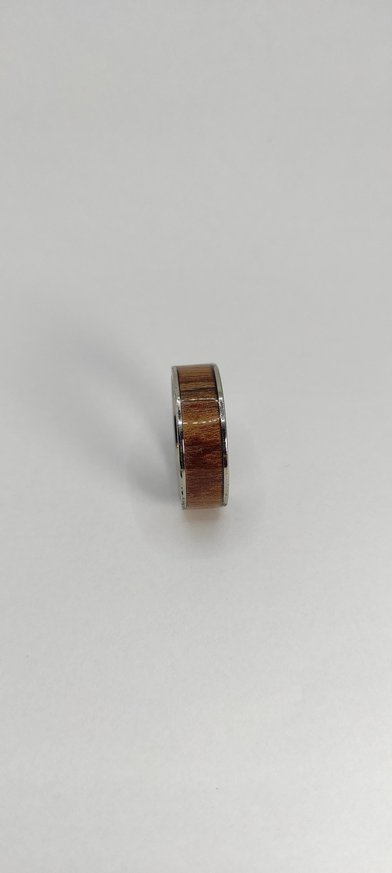 Rosewood & Stainles Steel Ring