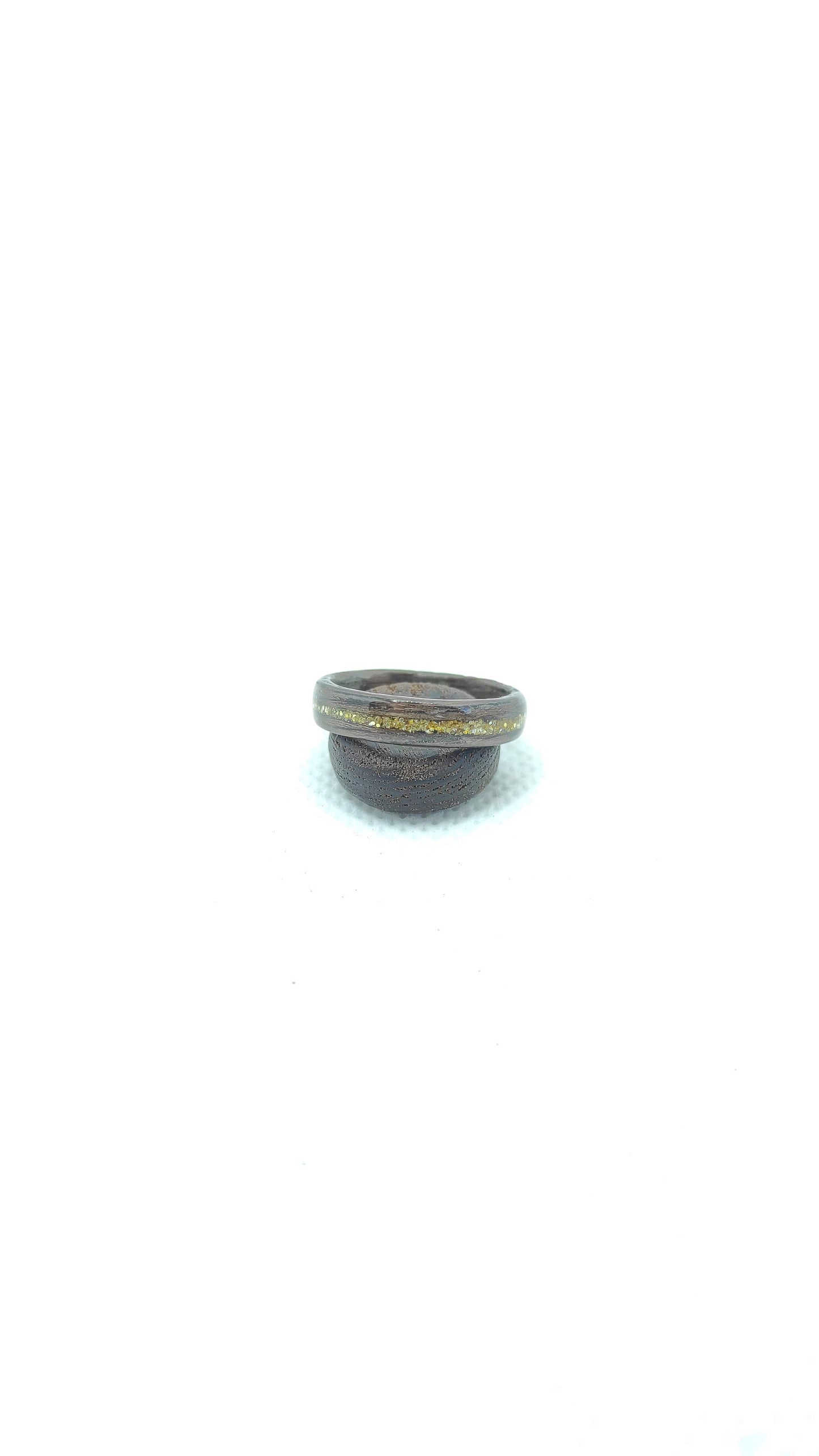 Handmade Walnut Wood Ring with Gold Inlay – Custom Bentwood Band