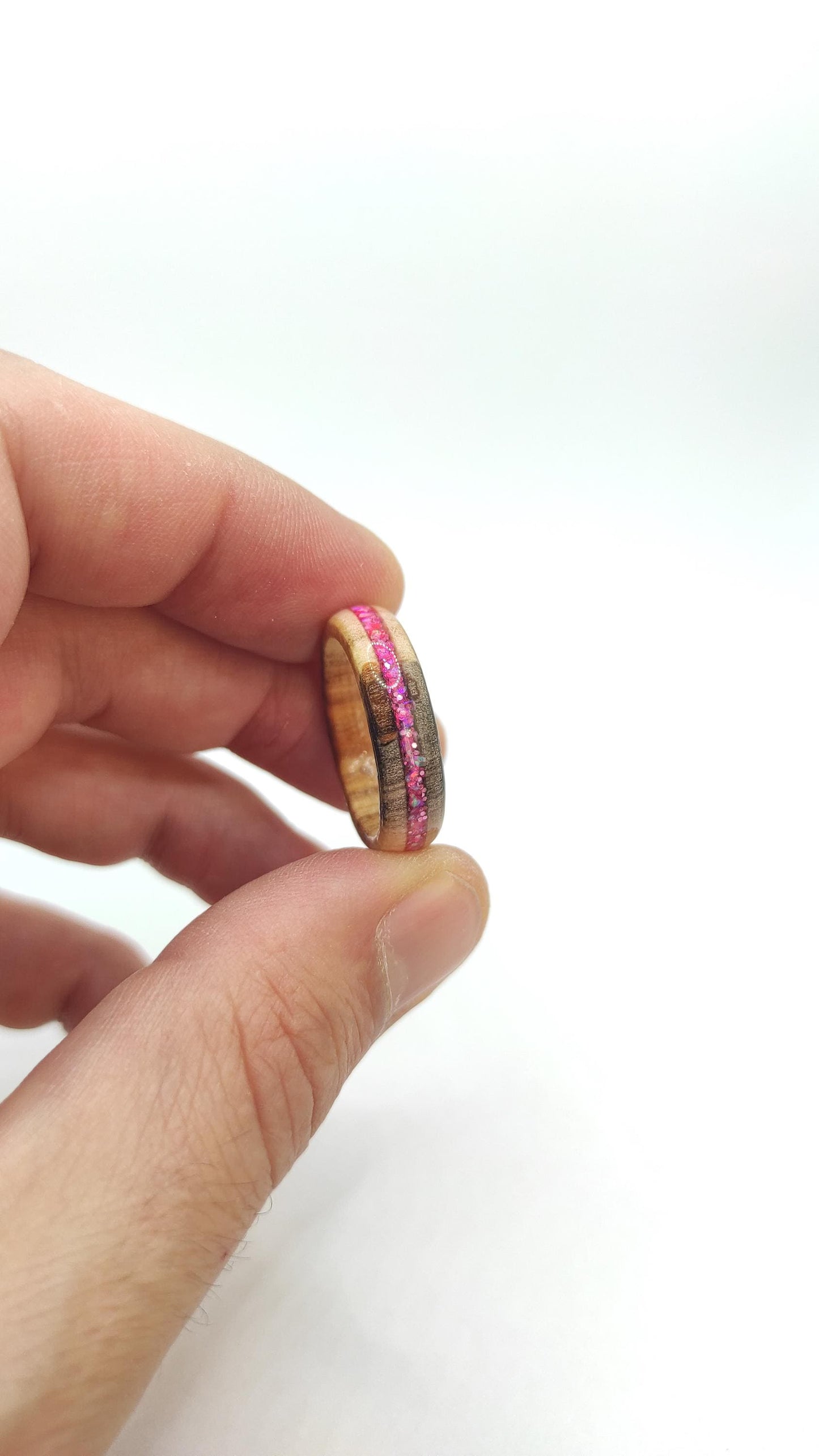 Willow Wood & Rose Pink Opal Ring