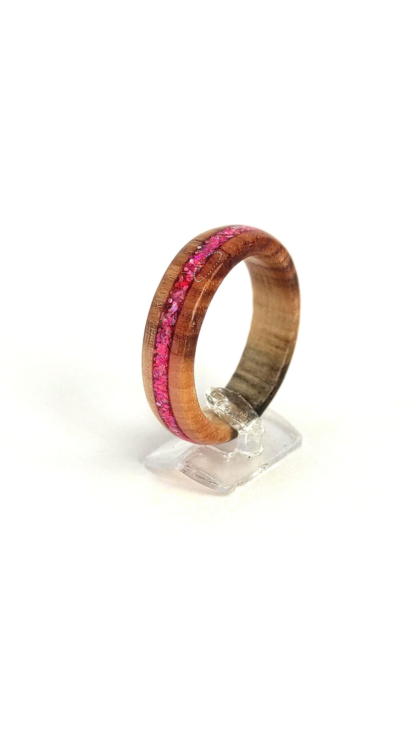 Willow Wood & Rose Pink Opal Ring