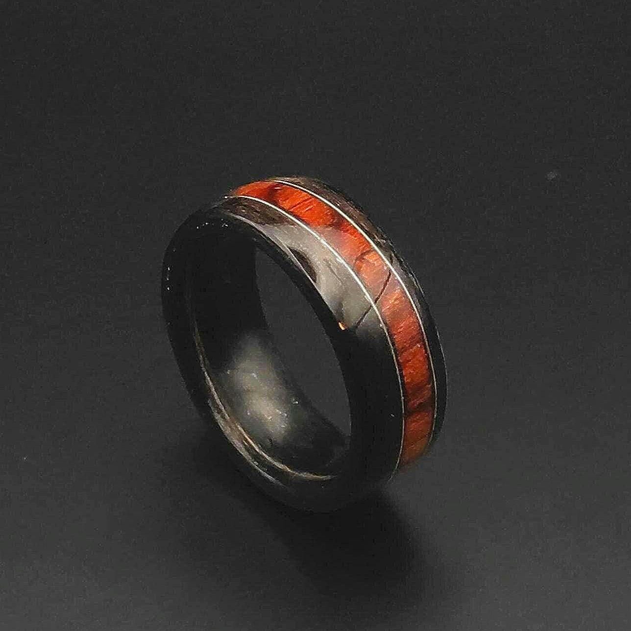 Zebrano & Rosewood Bentwood Ring