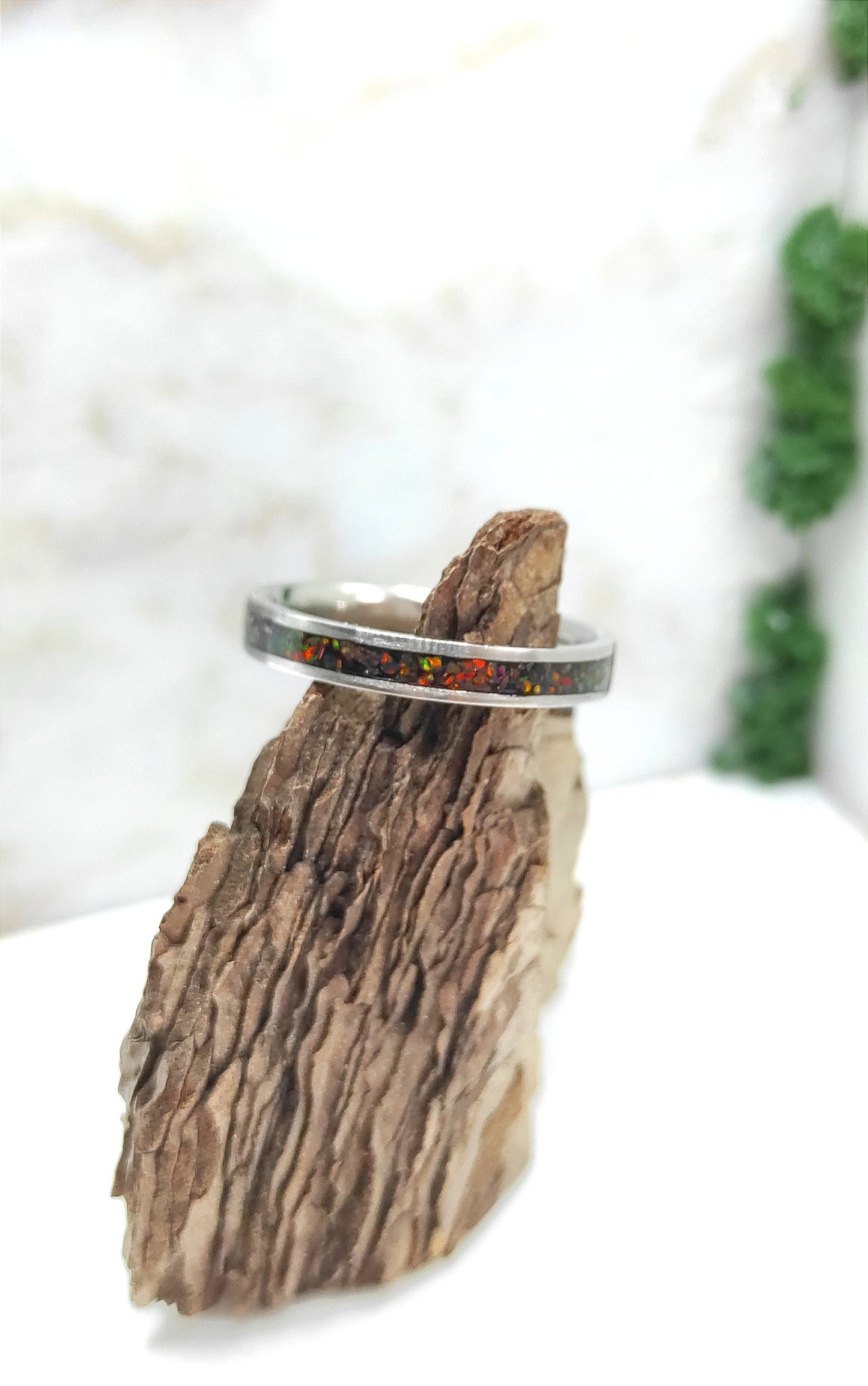 Dark Copper Crushed Opal Ring