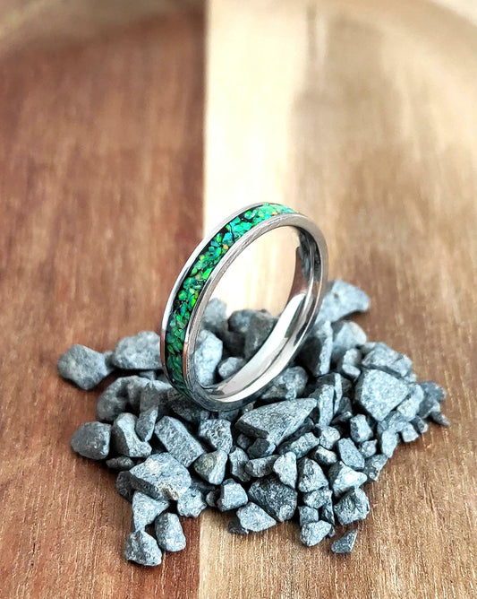 Neon Green Opal Ring