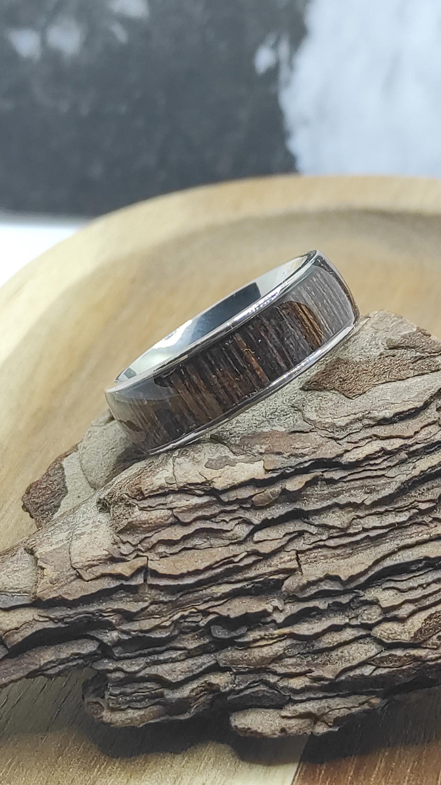Metal Ring & Wenge Wood Veneer