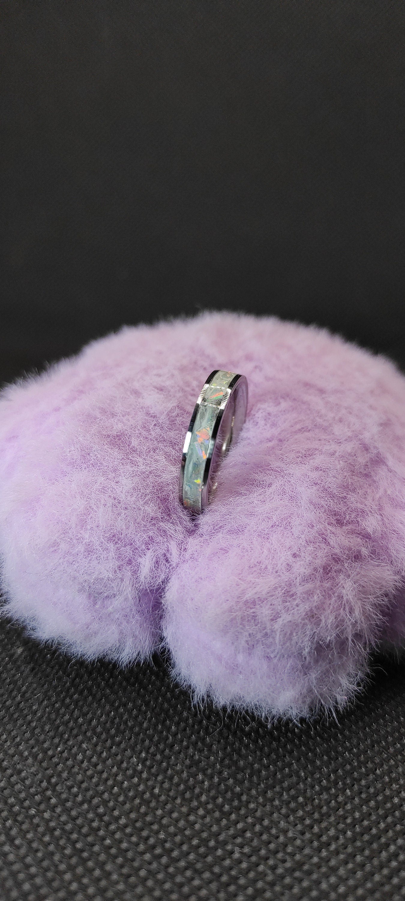 Fire and Snow Opal Ring