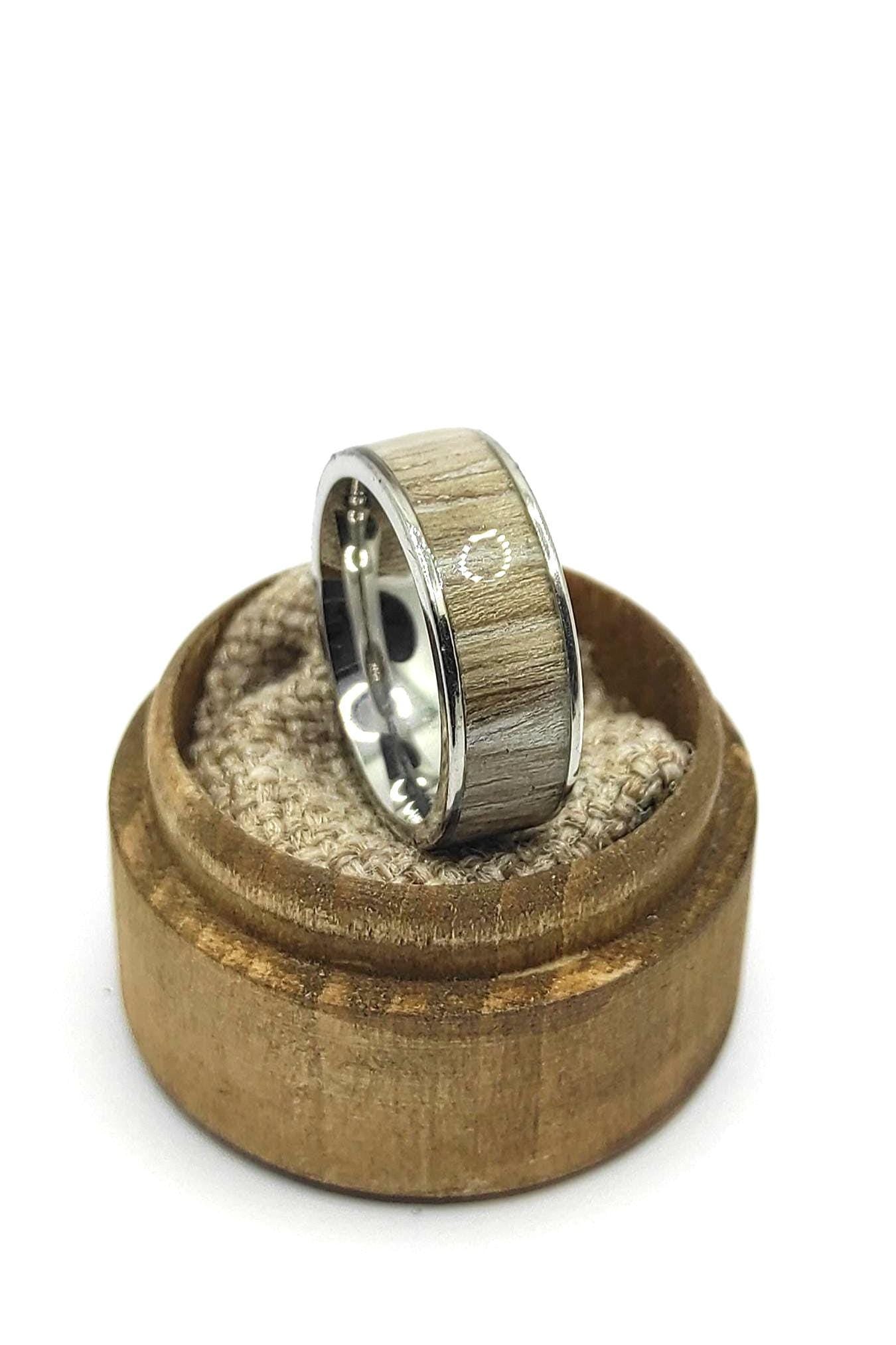 Grey Oak & Metal Ring