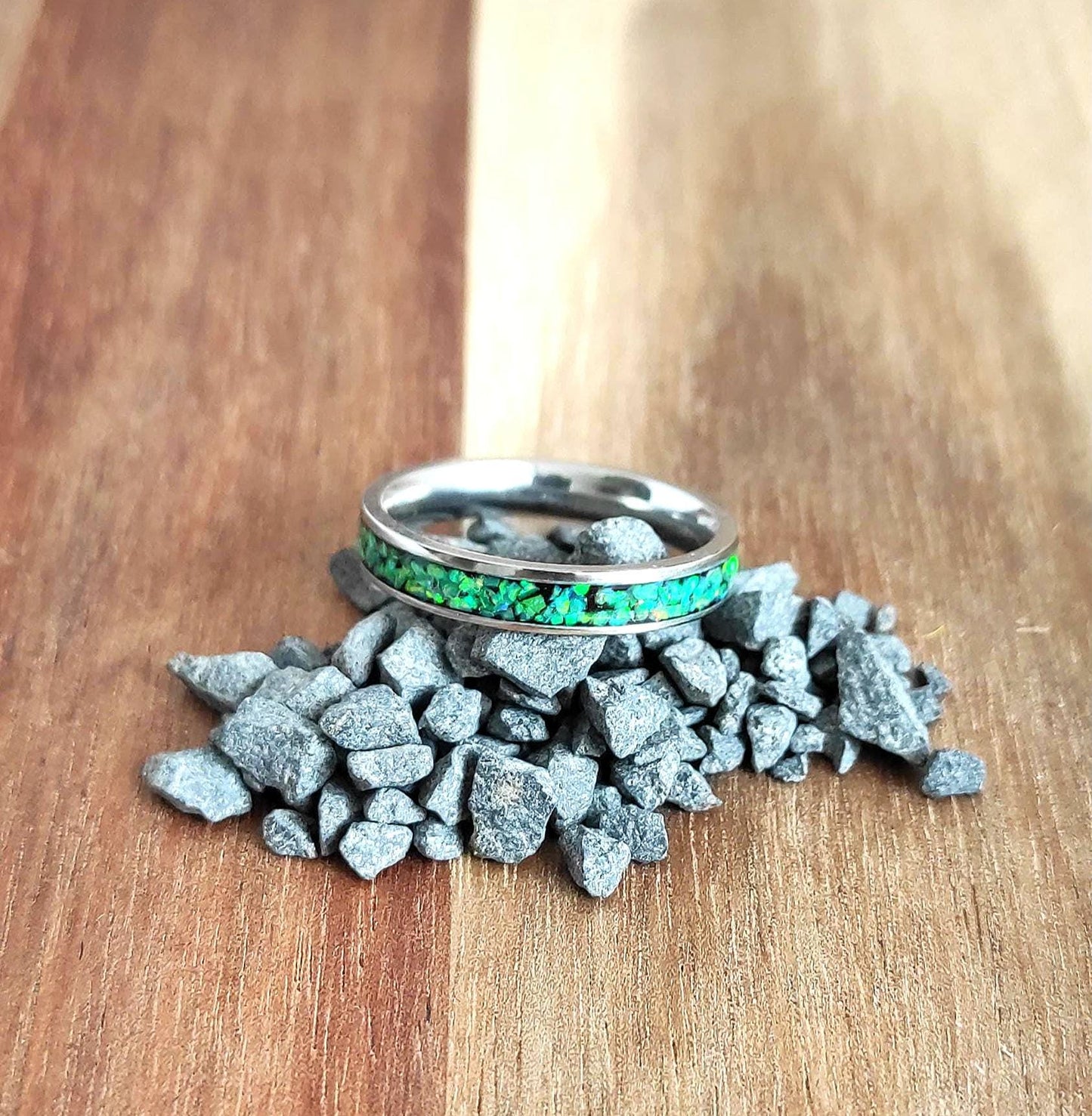 Neon Green Opal Ring