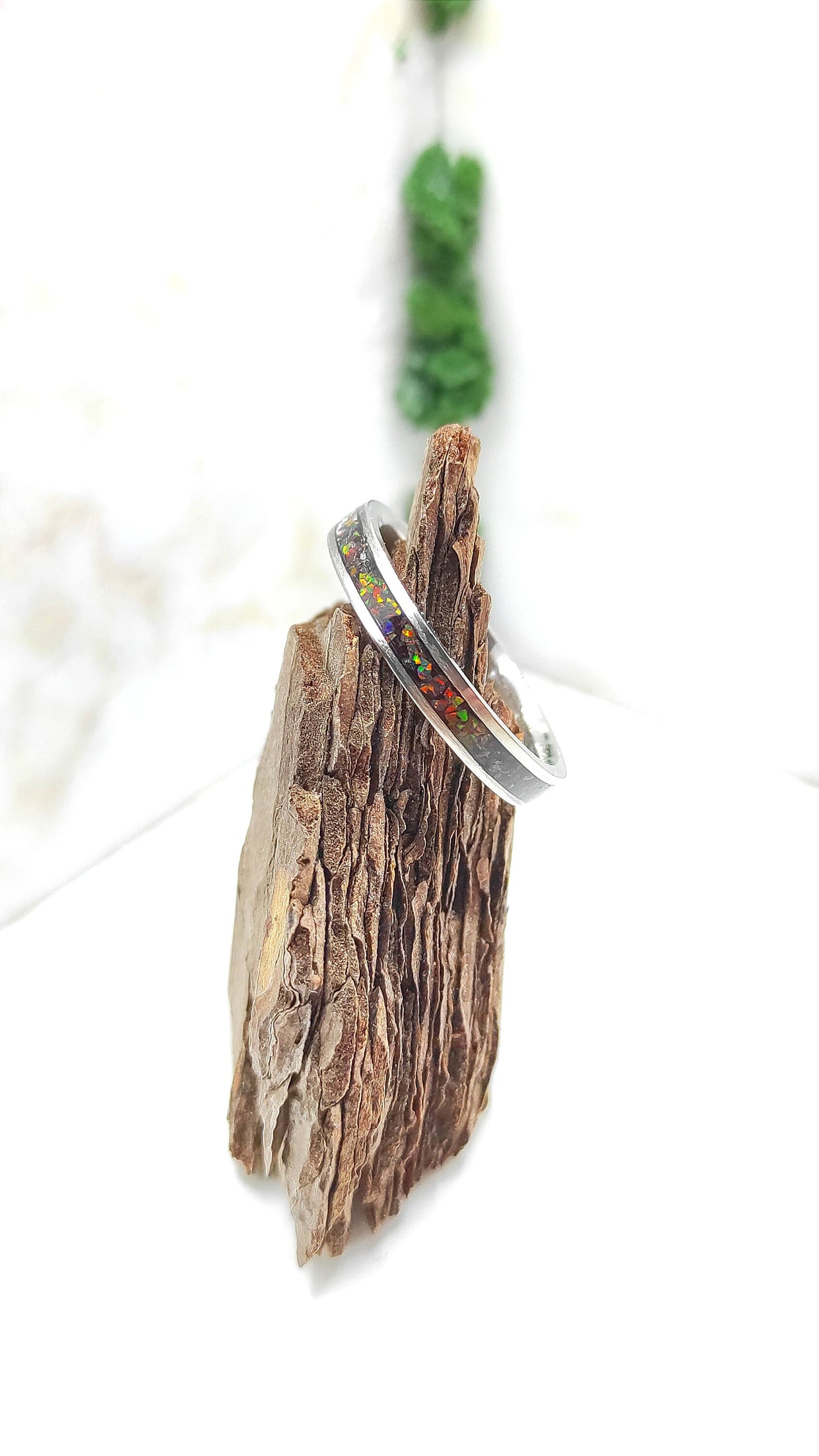 Dark Copper Crushed Opal Ring
