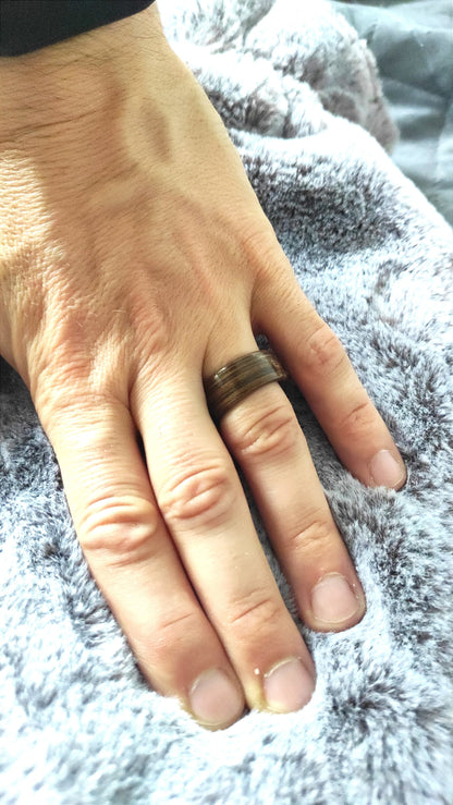 Pierścionek z drewna wenge - ręcznie robiony unisex / naturalna obrączka eko - WoodRingsByJet