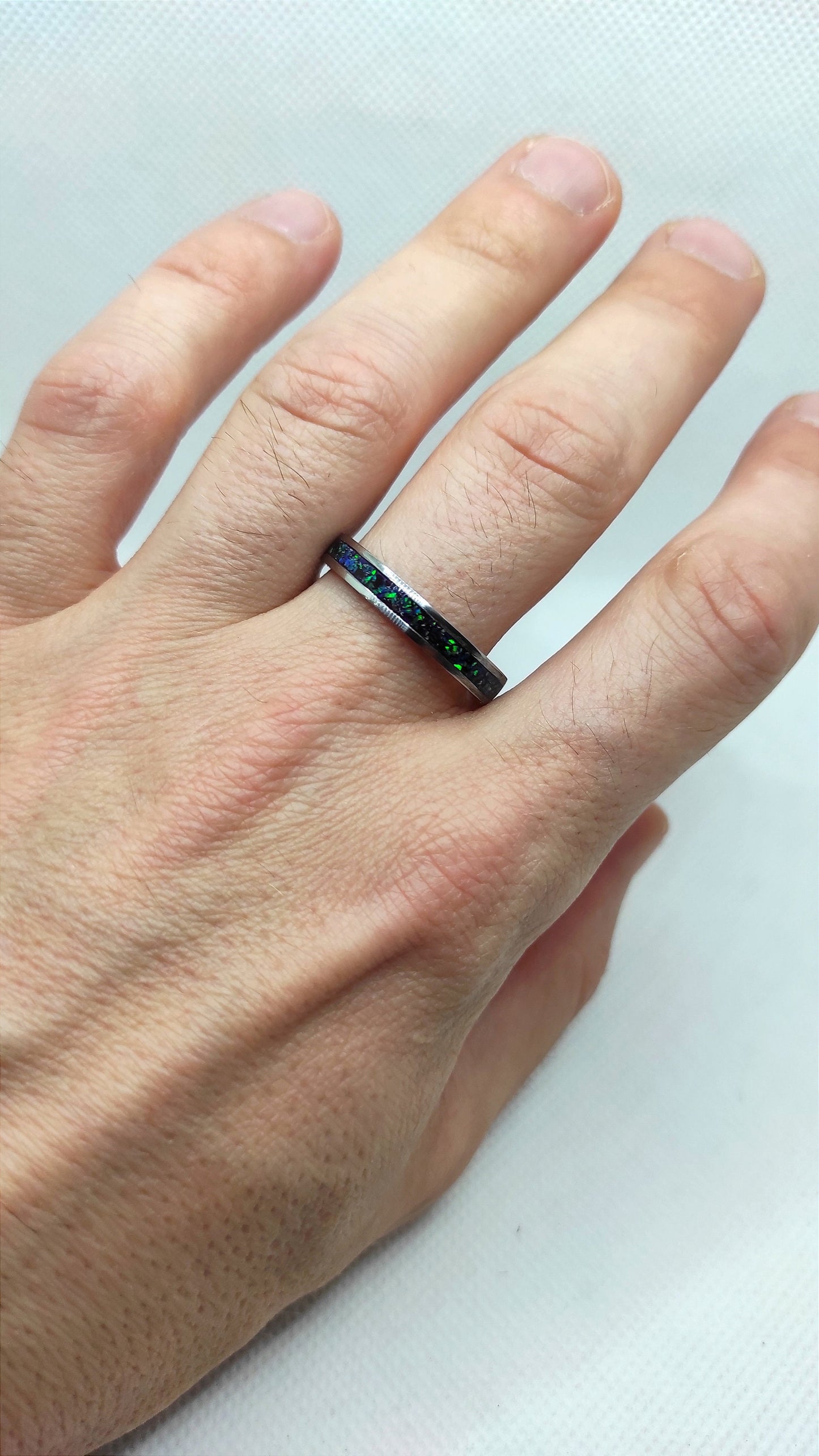 Green Sapphire Opal Ring