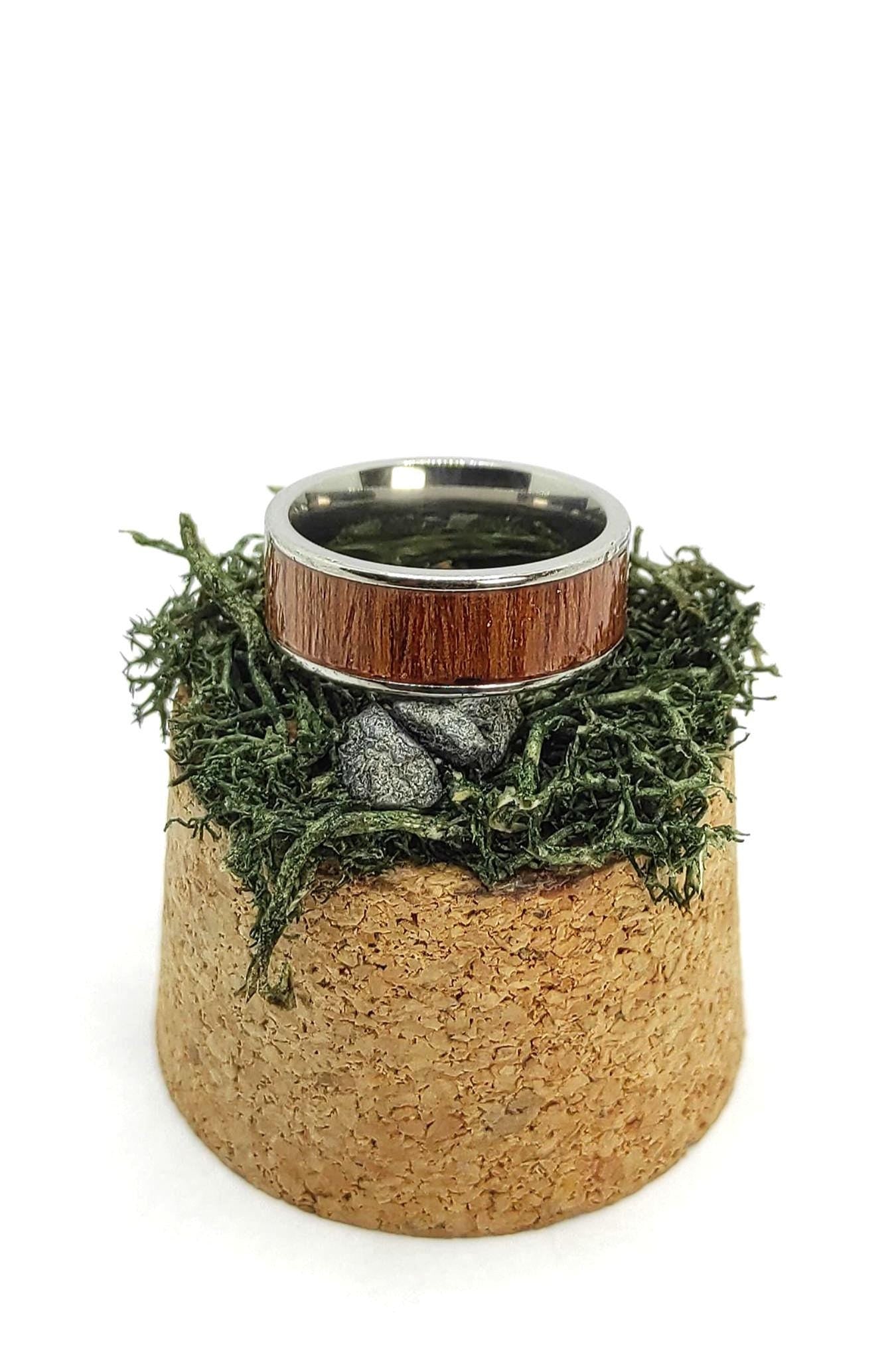 Teak Wood Veneer & Metal Ring