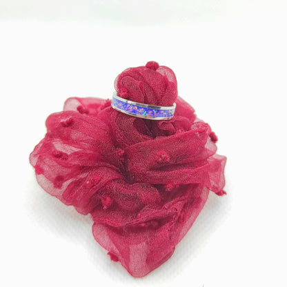 Pierścionek z różowym opalem - WoodRingsByJet