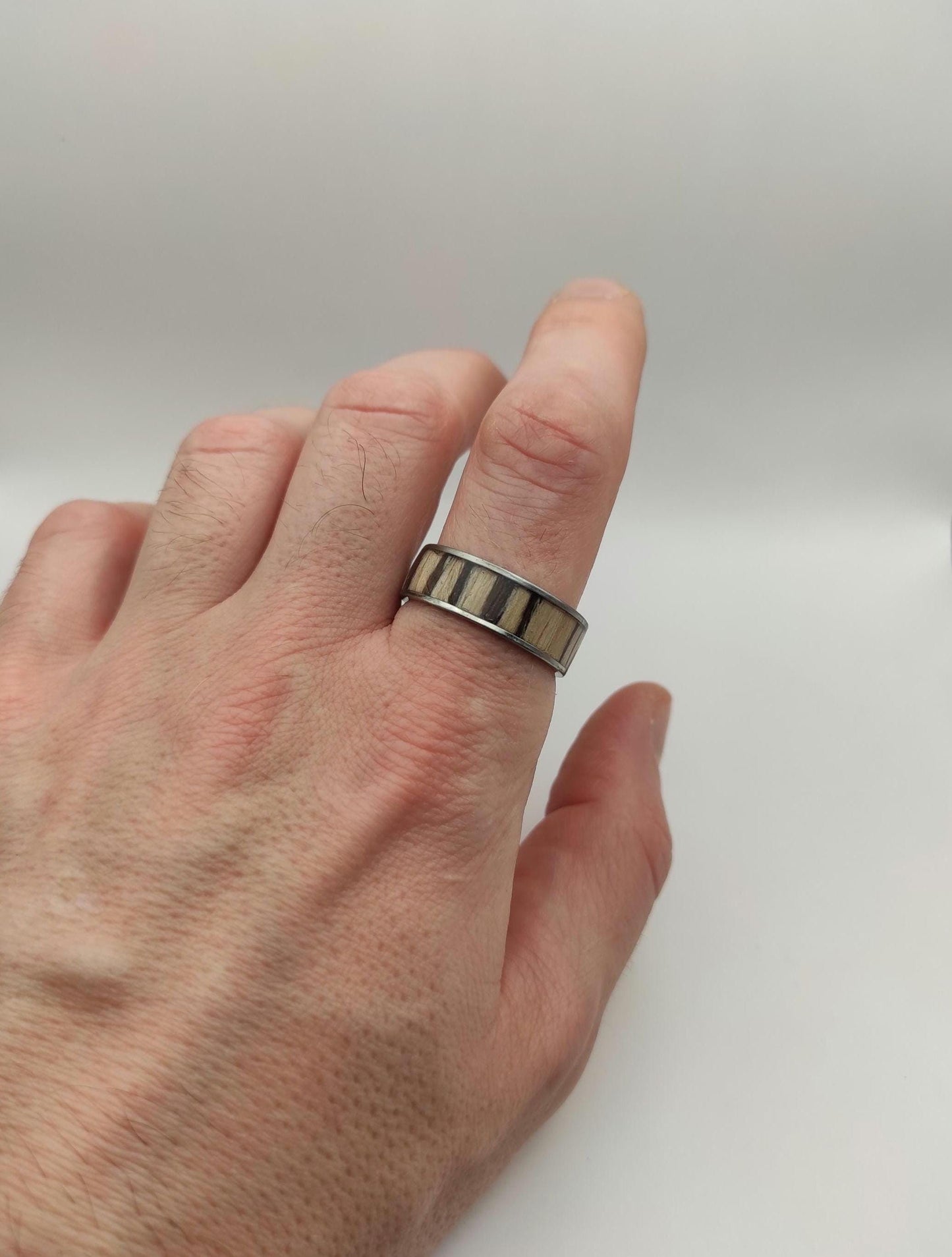 Zebrano wood insert Metal Band