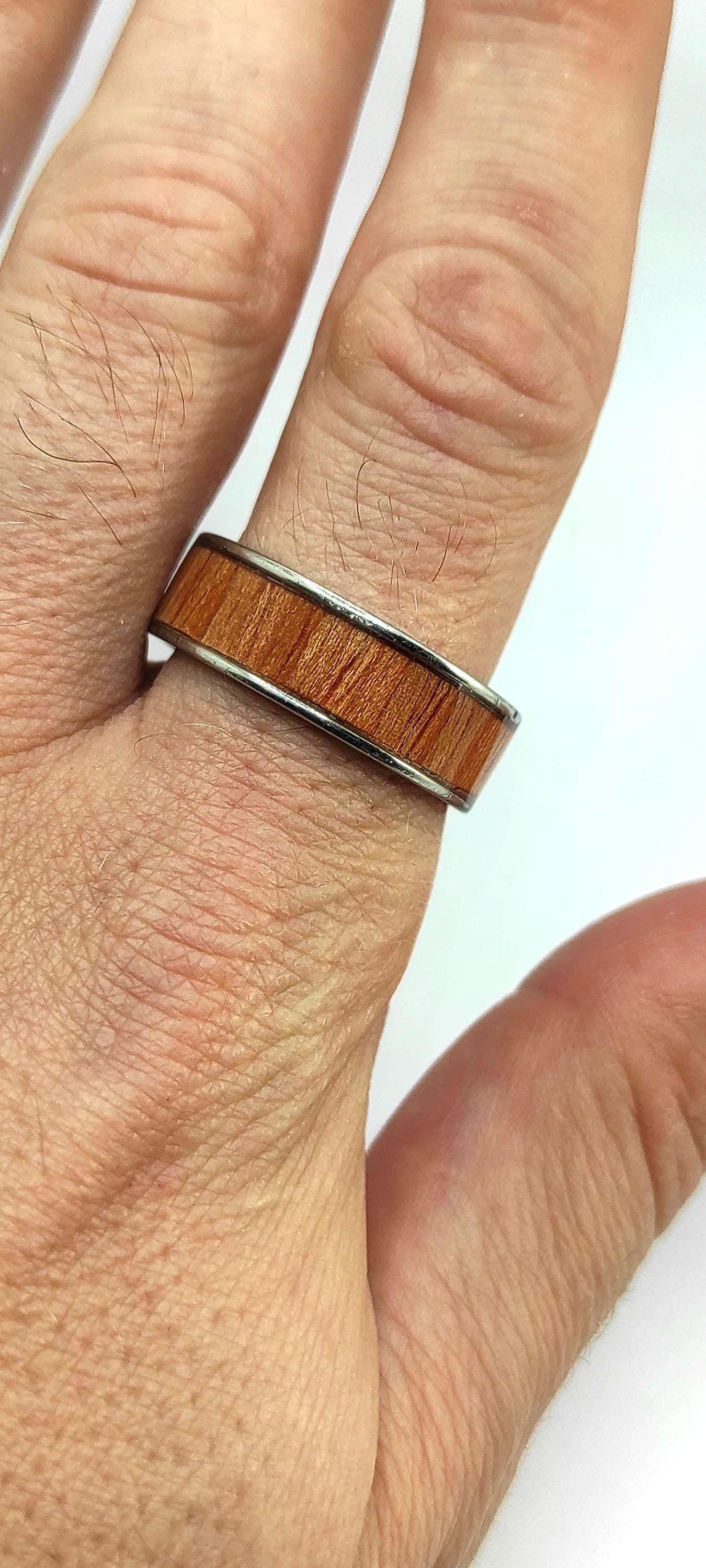 Ring with Rose Veneer & Metal