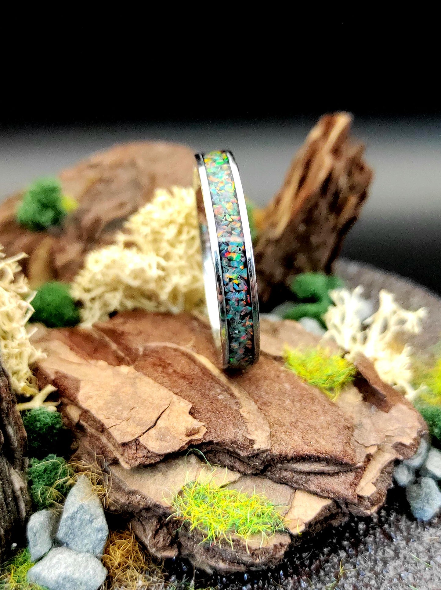 Dark Mint Opal Ring