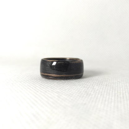 Zebrawood – ręcznie robiona obrączka unisex z drewna, minimalistyczny pierścionek - WoodRingsByJet