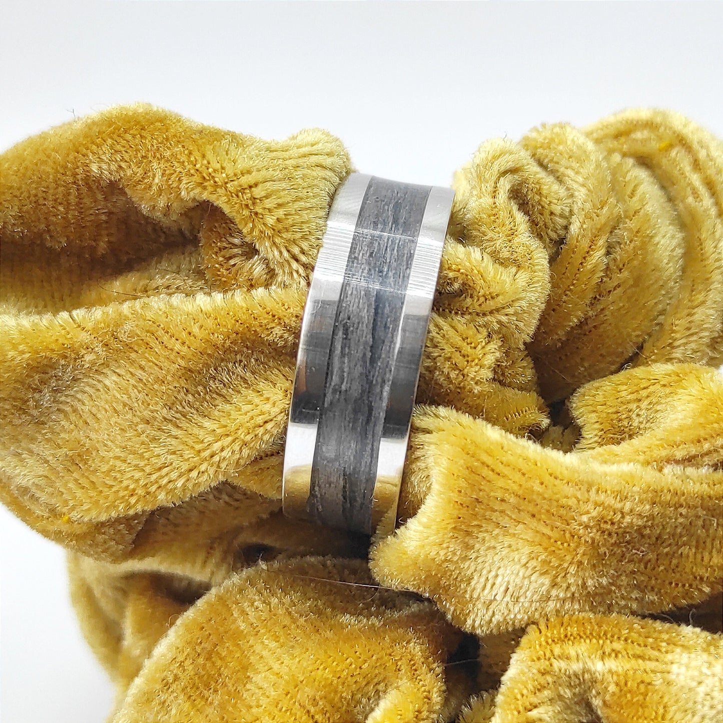 Metal & Grey Oak, Wood Veneer Ring