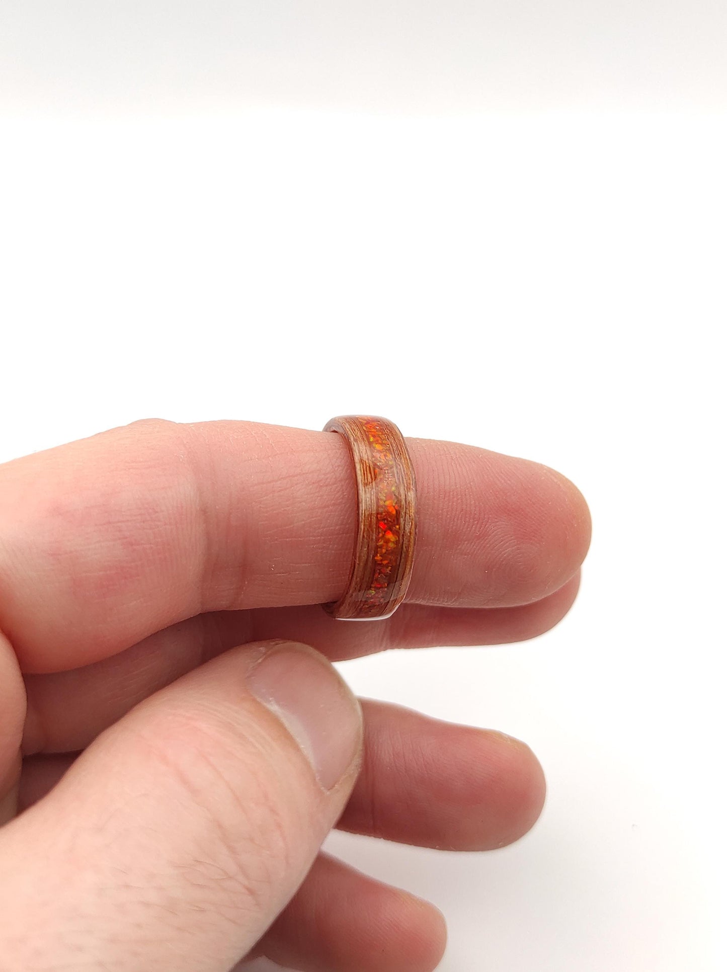 Redwood & Red Fire Opal Ring