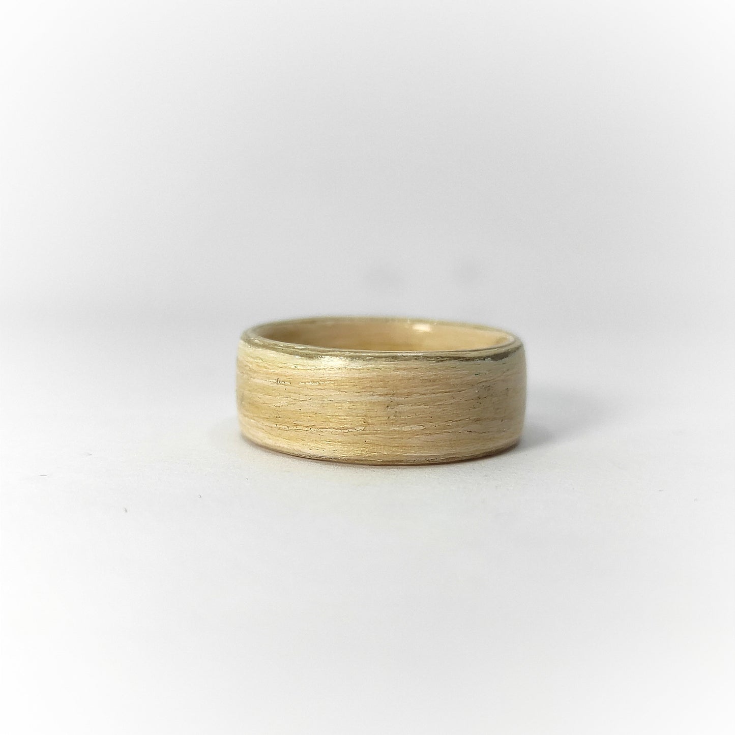 Bleached White Oak Wood Veneer Ring