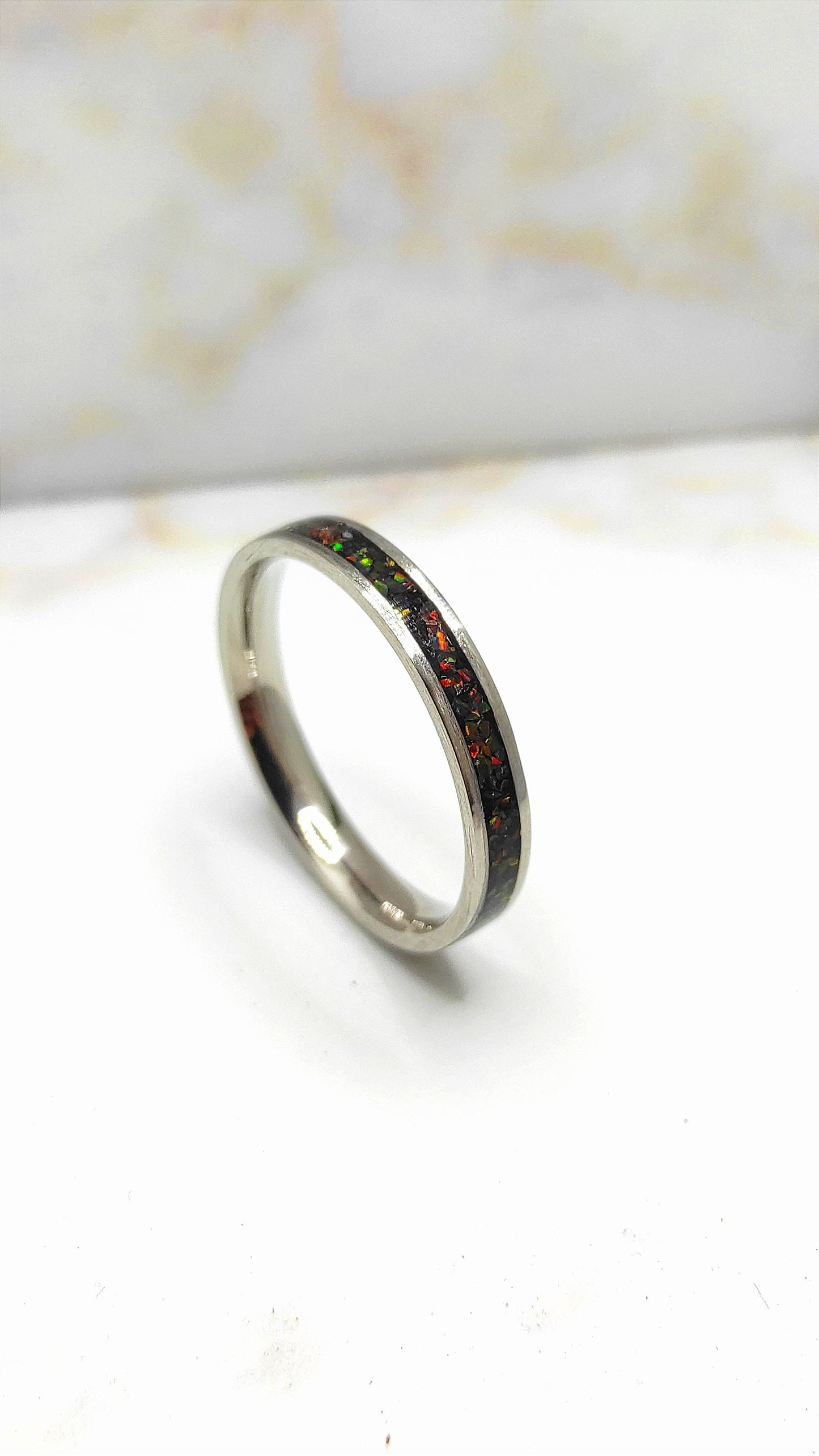 Dark Copper Crushed Opal Ring