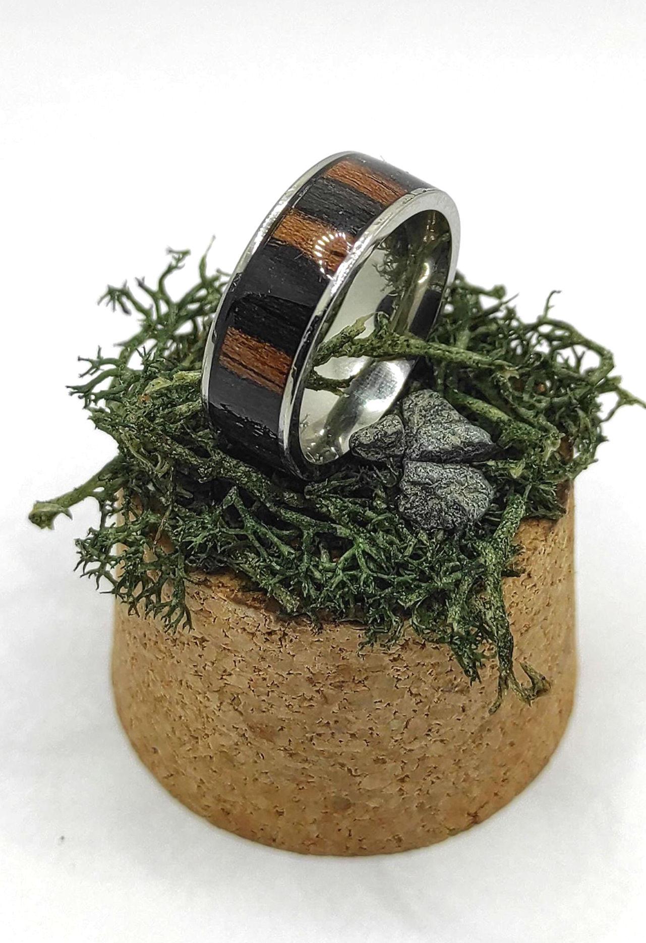 Ebony & Metal Ring