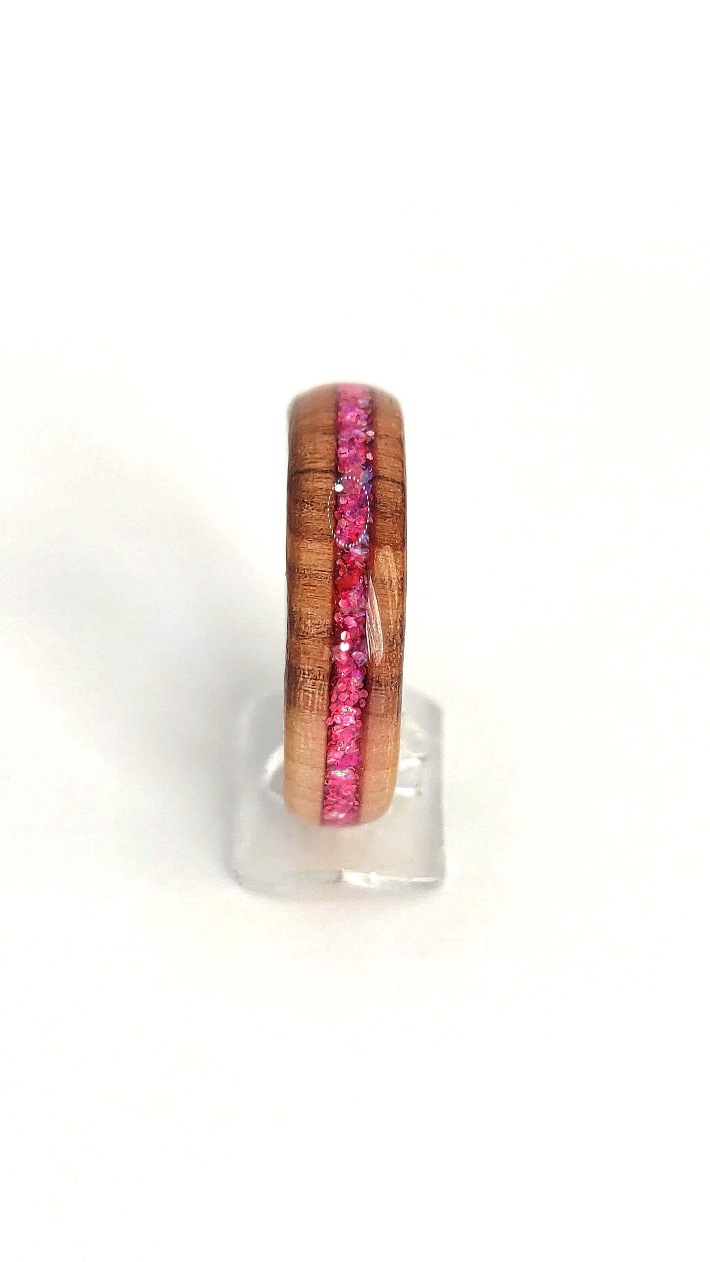 Willow Wood & Rose Pink Opal Ring