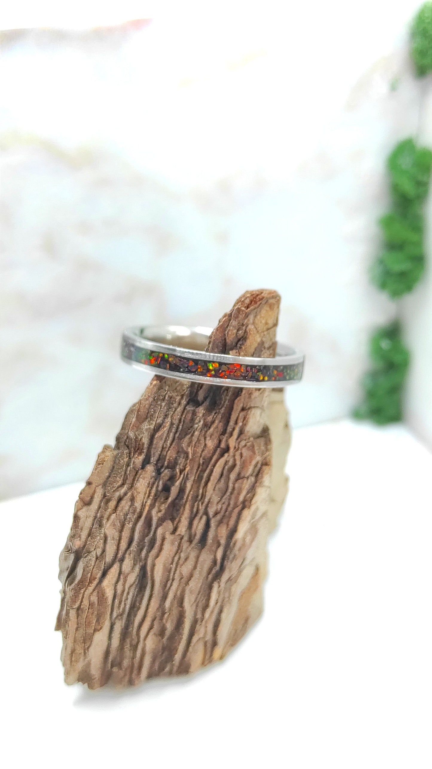 Dark Copper Crushed Opal Ring