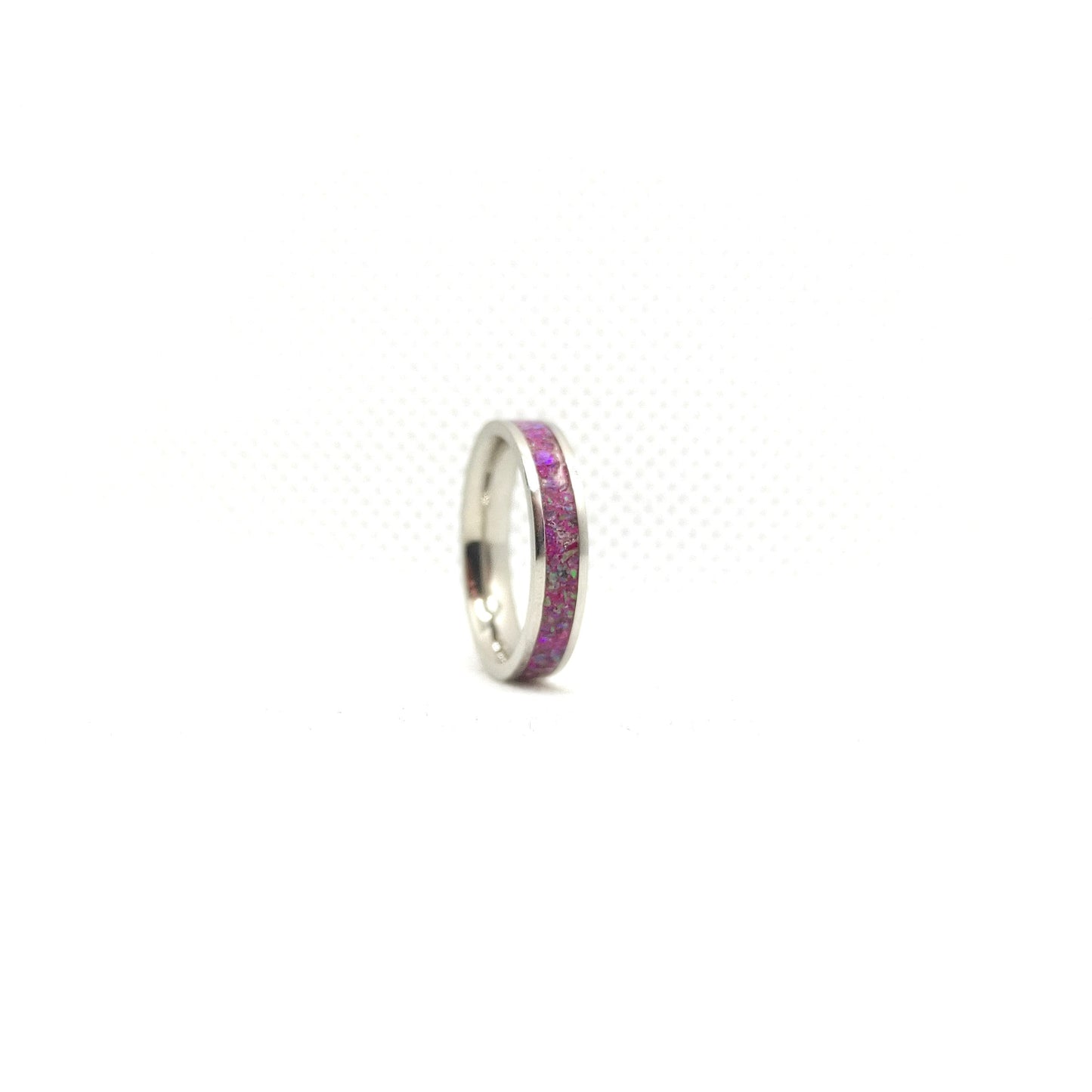 Fuchsia Crushed Opal Ring