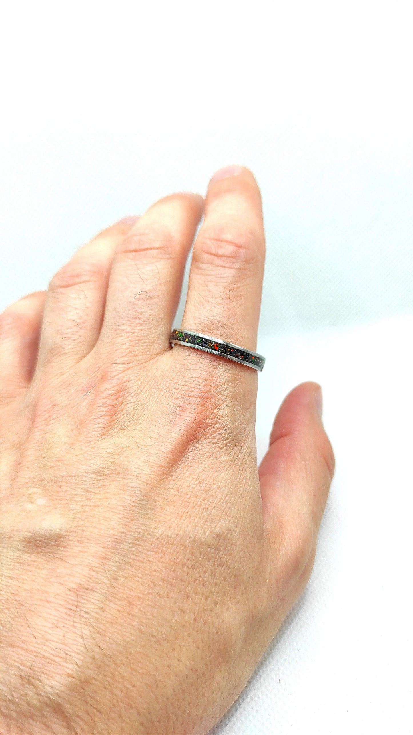 Dark Copper Crushed Opal Ring