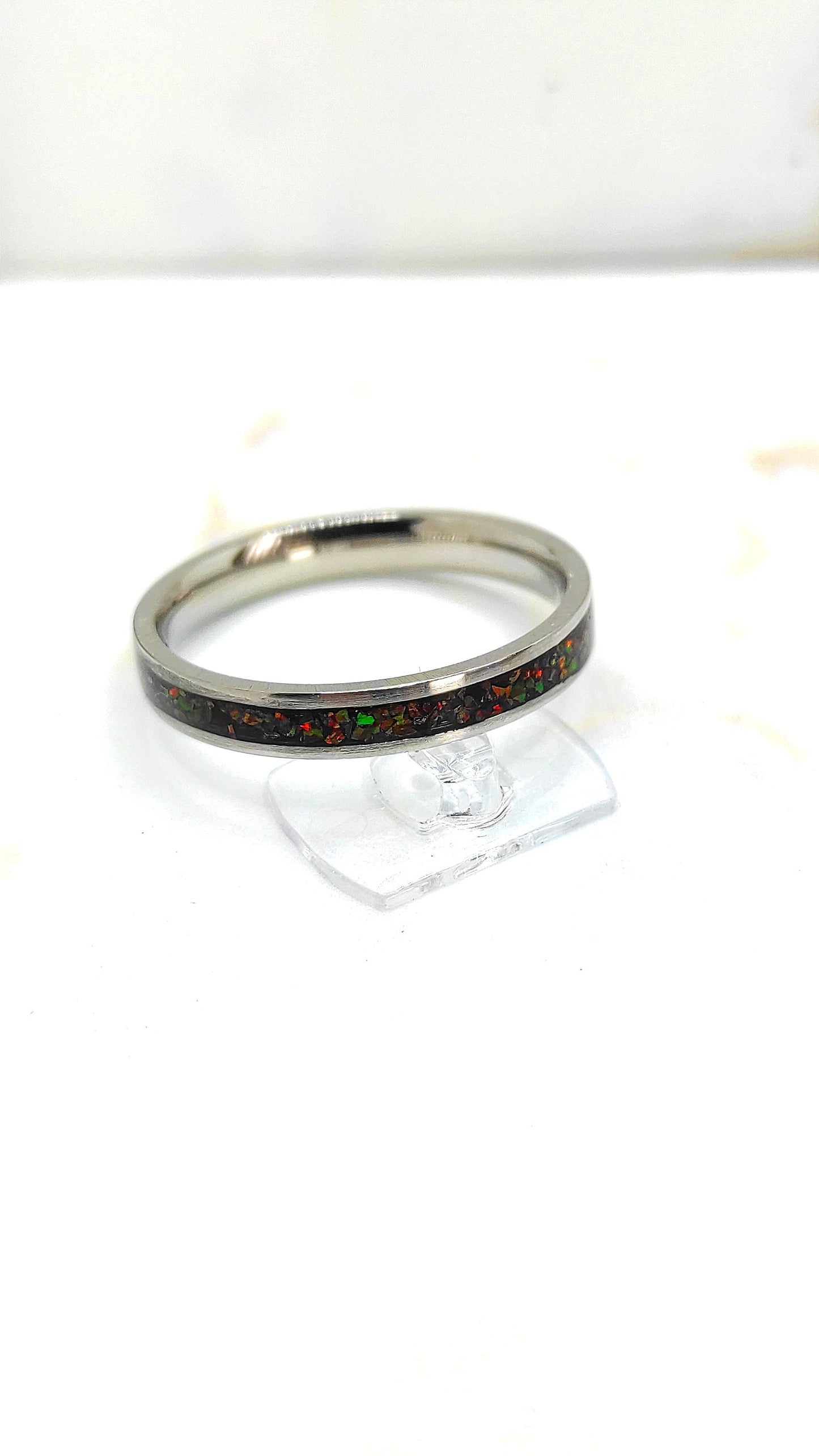 Dark Copper Crushed Opal Ring