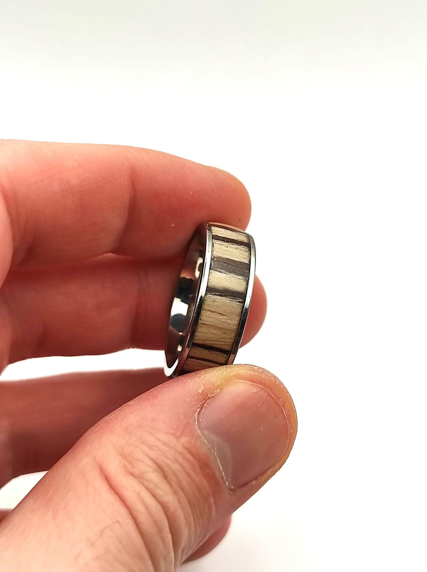 Zebrano wood insert Metal Band