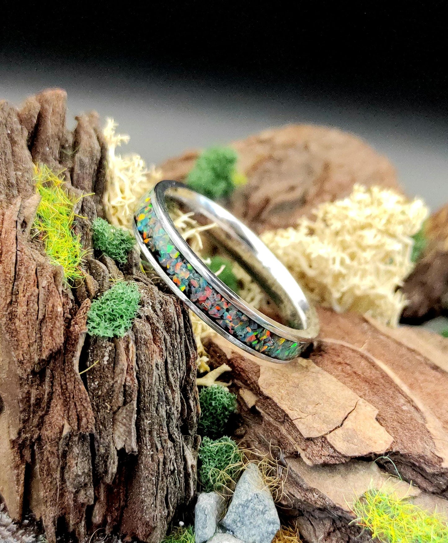Dark Mint Opal Ring