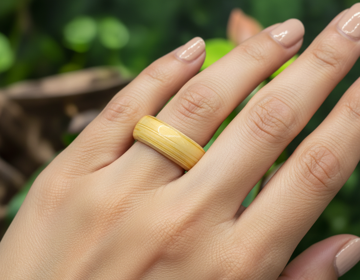 bambusowy pierścionek WoodRingsByJet, profil pierścionka