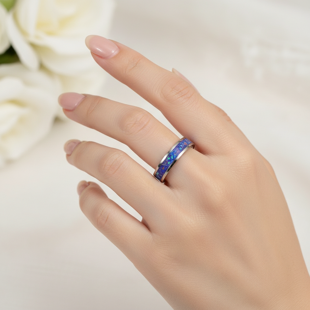 Blush Pink Dream — pierścionek z różowym opalem