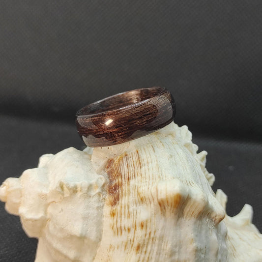 Camellia wood ring, natural bentwood wedding band, unisex