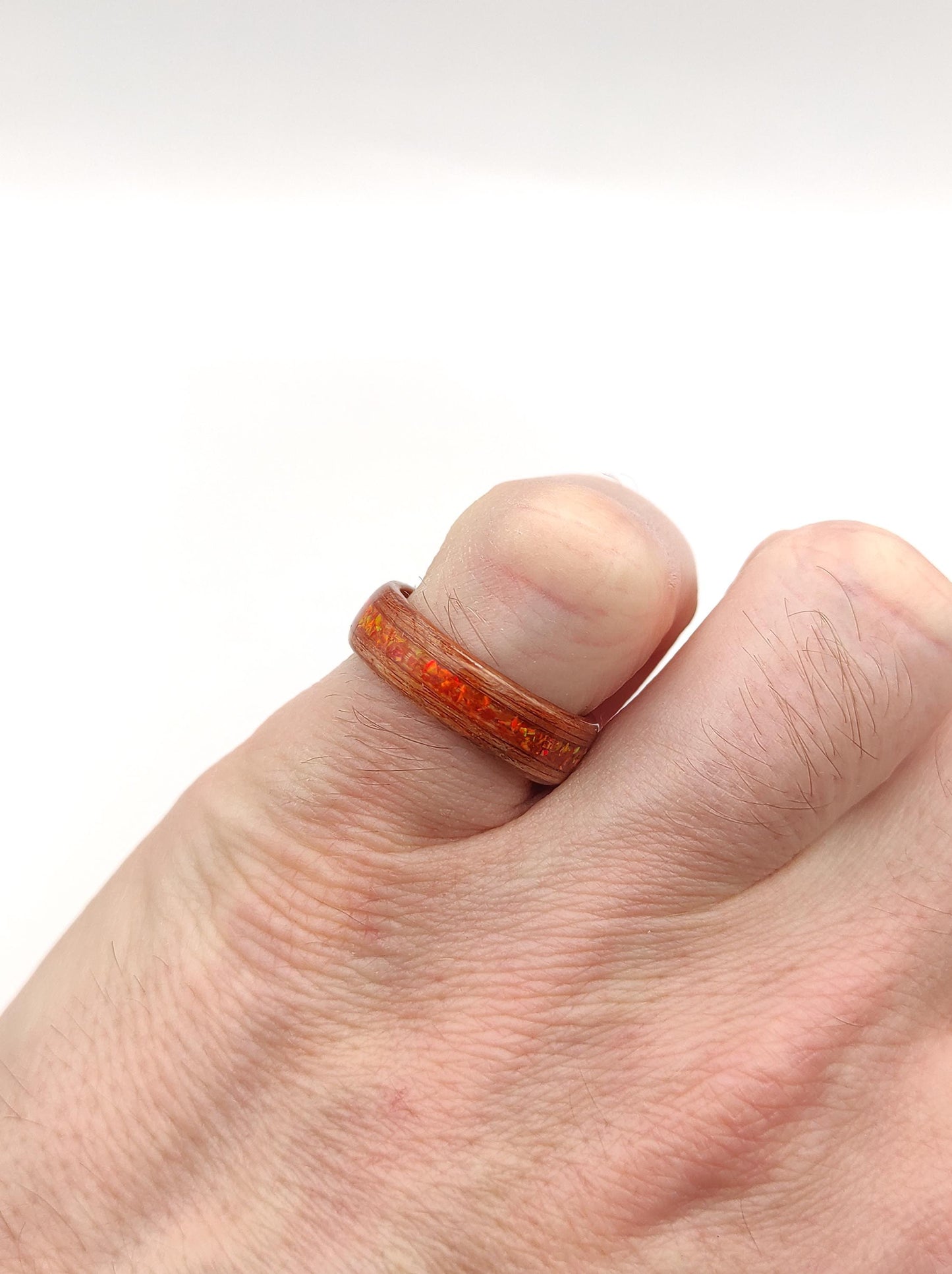 Redwood & Red Fire Opal Ring