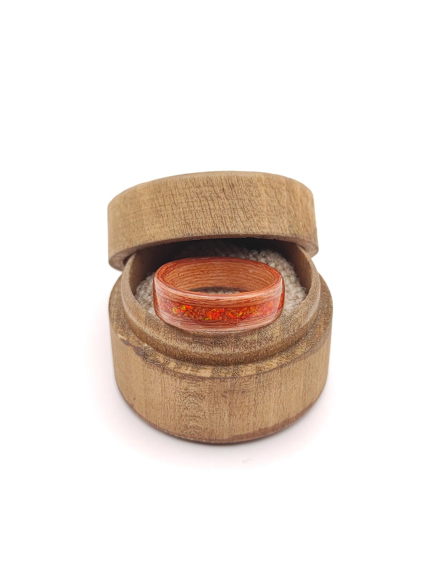 Redwood & Red Fire Opal Ring