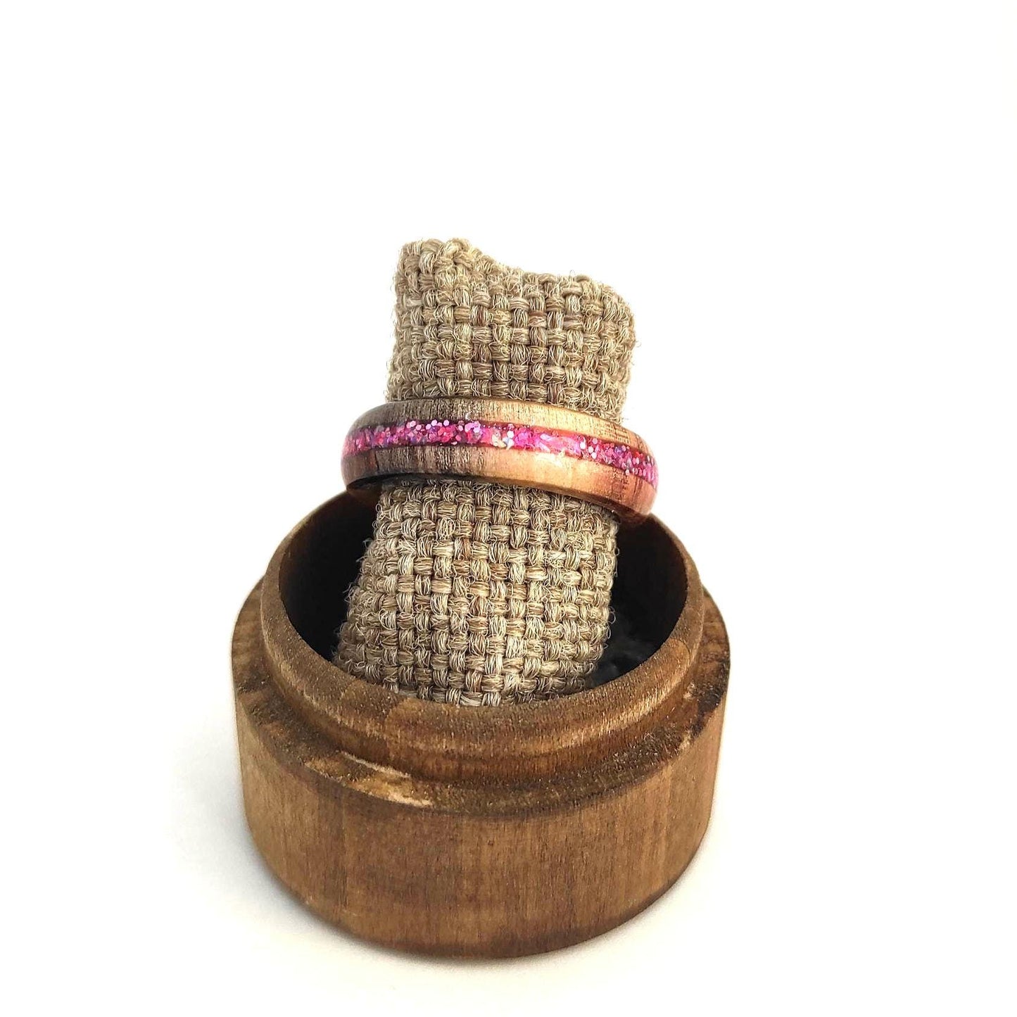 Willow Wood & Rose Pink Opal Ring