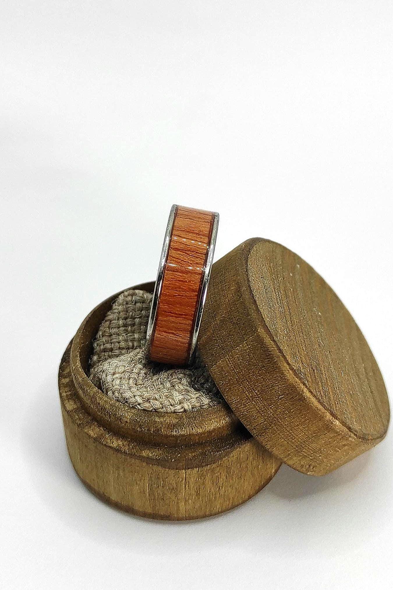 Ring with Rose Veneer & Metal