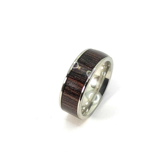 Wenge Wood Ring & Stainles Steel